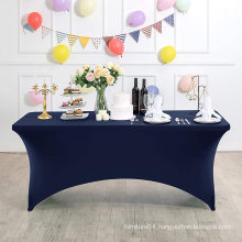 GC Navy Blue Table Cloth Polyester Table Toppers Fitted Table Cloth Spandex Custom Stretch Sheet Cloth